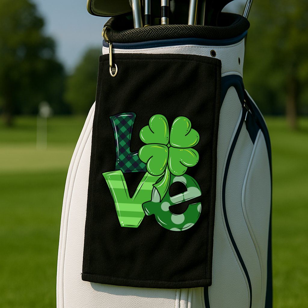 Love Shamrock St Patricks Day Golf Towel