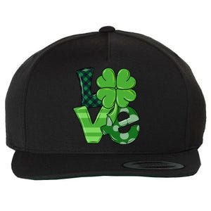 Love Shamrock St Patricks Day Wool Snapback Cap