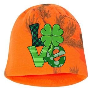 Love Shamrock St Patricks Day Kati - Camo Knit Beanie