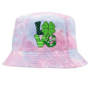 Love Shamrock St Patricks Day Tie-Dyed Bucket Hat