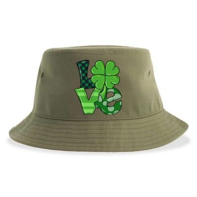 Love Shamrock St Patricks Day Sustainable Bucket Hat