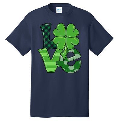 Love Shamrock St Patricks Day Tall T-Shirt