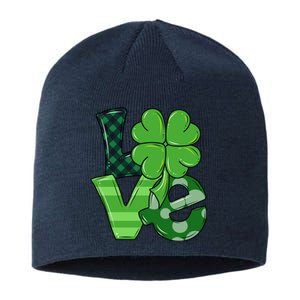 Love Shamrock St Patricks Day Sustainable Beanie