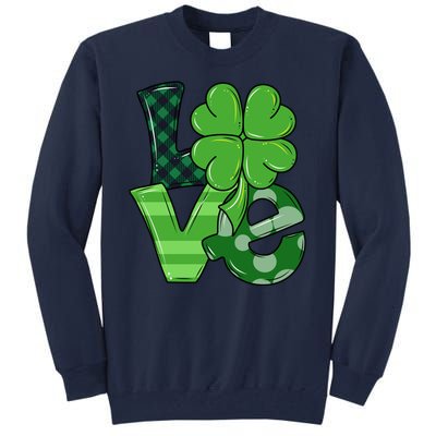 Love Shamrock St Patricks Day Tall Sweatshirt