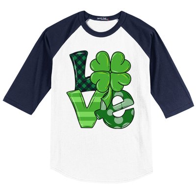 Love Shamrock St Patricks Day Baseball Sleeve Shirt