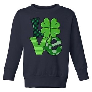 Love Shamrock St Patricks Day Toddler Sweatshirt