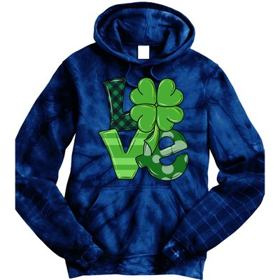 Love Shamrock St Patricks Day Tie Dye Hoodie