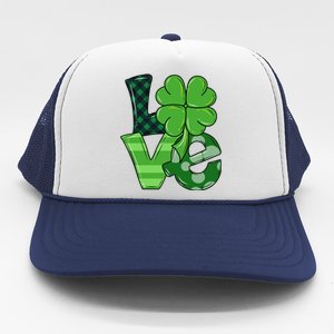 Love Shamrock St Patricks Day Trucker Hat