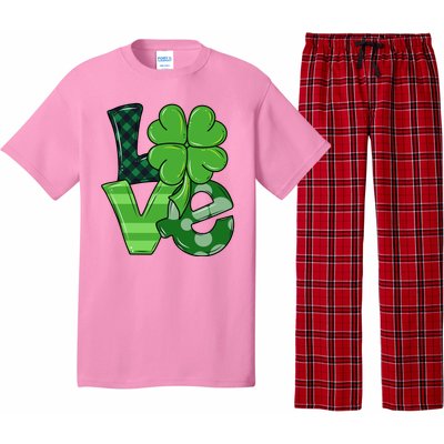 Love Shamrock St Patricks Day Pajama Set