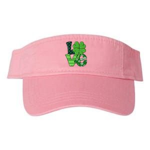 Love Shamrock St Patricks Day Valucap Bio-Washed Visor