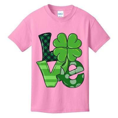 Love Shamrock St Patricks Day Kids T-Shirt