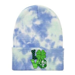 Love Shamrock St Patricks Day Tie Dye 12in Knit Beanie