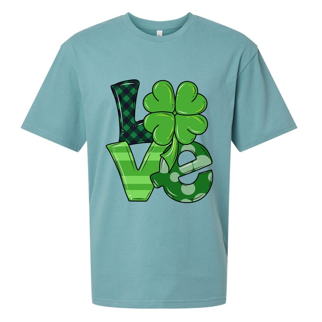Love Shamrock St Patricks Day Sueded Cloud Jersey T-Shirt