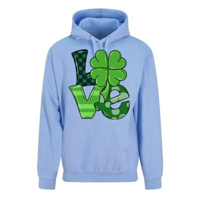 Love Shamrock St Patricks Day Unisex Surf Hoodie