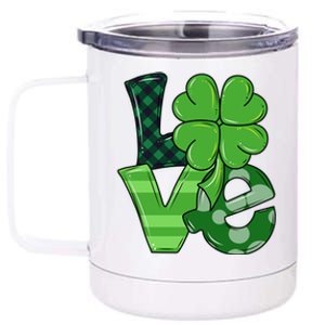 Love Shamrock St Patricks Day 12 oz Stainless Steel Tumbler Cup