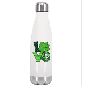 Love Shamrock St Patricks Day Stainless Steel Insulated Water Bottle