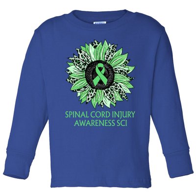 Leopard Sunflower Spinal Cord Injury Awareness Sci Green Gift Toddler Long Sleeve Shirt