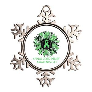 Leopard Sunflower Spinal Cord Injury Awareness Sci Green Gift Metallic Star Ornament