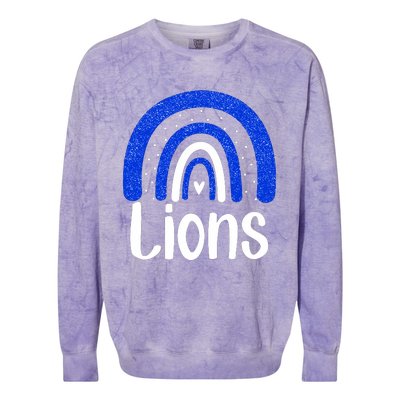 Lions School Sports Fan Team Spirit Colorblast Crewneck Sweatshirt