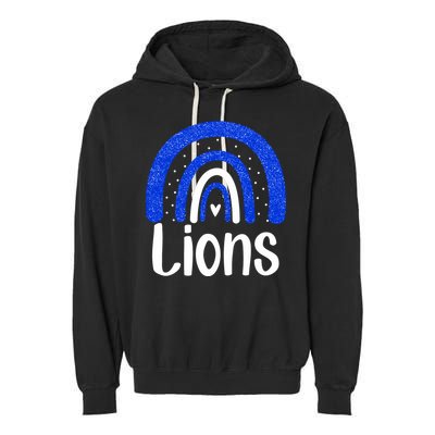 Lions School Sports Fan Team Spirit Garment-Dyed Fleece Hoodie