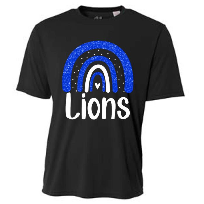 Lions School Sports Fan Team Spirit Cooling Performance Crew T-Shirt