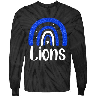 Lions School Sports Fan Team Spirit Tie-Dye Long Sleeve Shirt