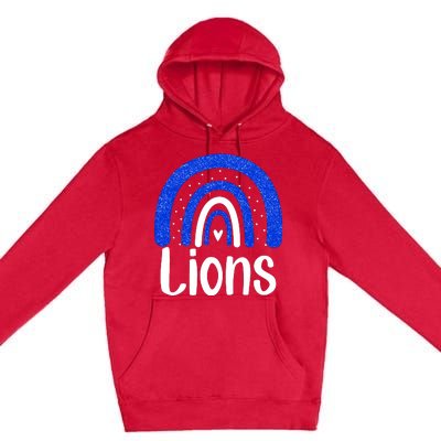 Lions School Sports Fan Team Spirit Premium Pullover Hoodie