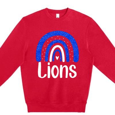 Lions School Sports Fan Team Spirit Premium Crewneck Sweatshirt