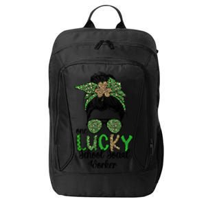 Lucky School Social Worker St Patrick's Day Social Worker Gift City Backpack