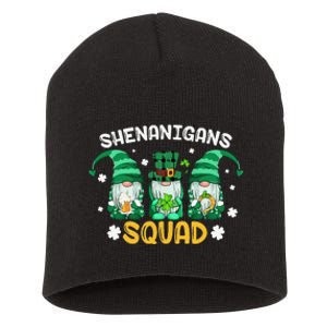 Leprechaun Shenanigans Squad st patrick green Gnomes  Short Acrylic Beanie