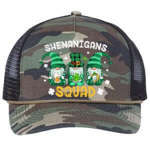 Leprechaun Shenanigans Squad st patrick green Gnomes  Retro Rope Trucker Hat Cap