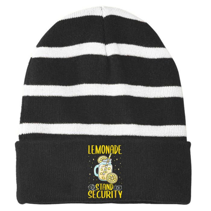 Lemonade Stand Security Lemon Juice Striped Beanie with Solid Band