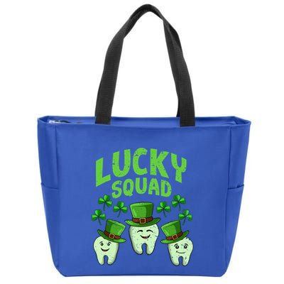 Lucky Squad St Patricks Day Tooth Dentist Dental Hygienist Great Gift Zip Tote Bag