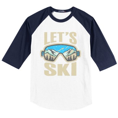 Lets Ski Ski Trip Baseball Sleeve Shirt