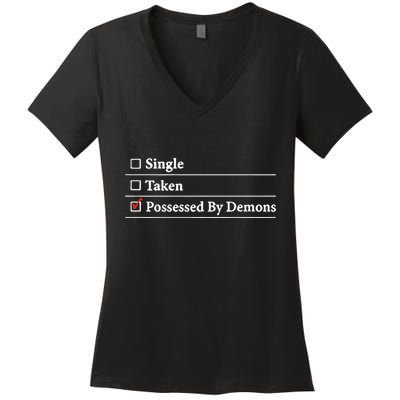 Larian Studios Single Taken Possessed By Demons Women's V-Neck T-Shirt