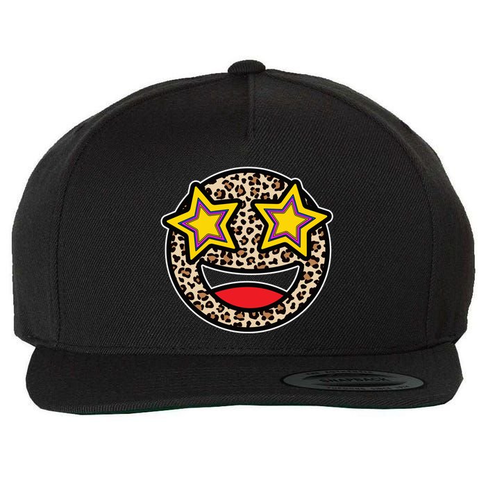 Leopard Star Smiley Face Cute Wool Snapback Cap
