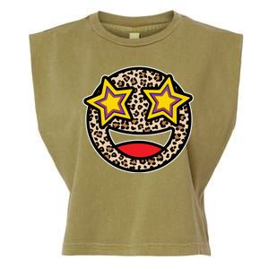 Leopard Star Smiley Face Cute Garment-Dyed Women's Muscle Tee