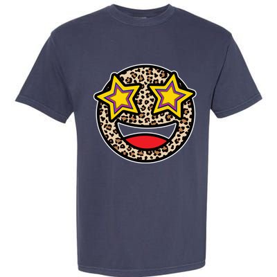 Leopard Star Smiley Face Cute Garment-Dyed Heavyweight T-Shirt