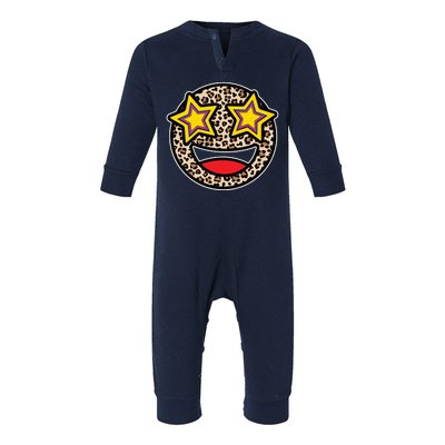 Leopard Star Smiley Face Cute Infant Fleece One Piece