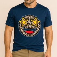 Leopard Star Smiley Face Cute Cooling Performance Crew T-Shirt