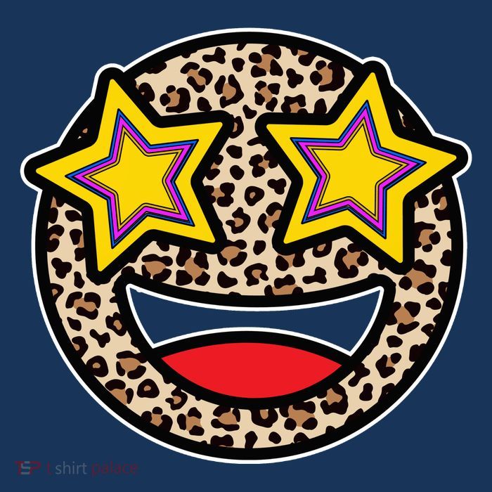 Leopard Star Smiley Face Cute T-Shirt