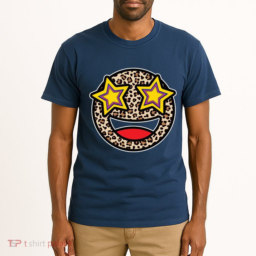 Leopard Star Smiley Face Cute Tall T-Shirt