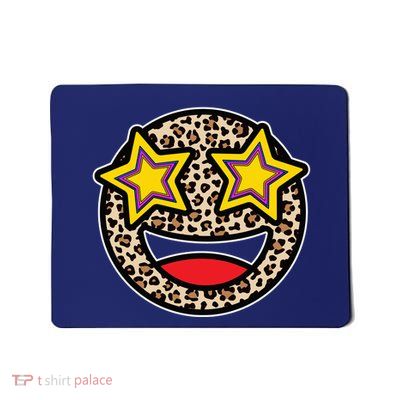 Leopard Star Smiley Face Cute Mousepad