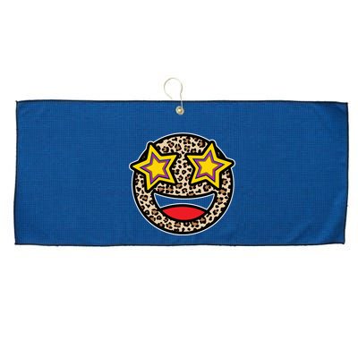 Leopard Star Smiley Face Cute Large Microfiber Waffle Golf Towel