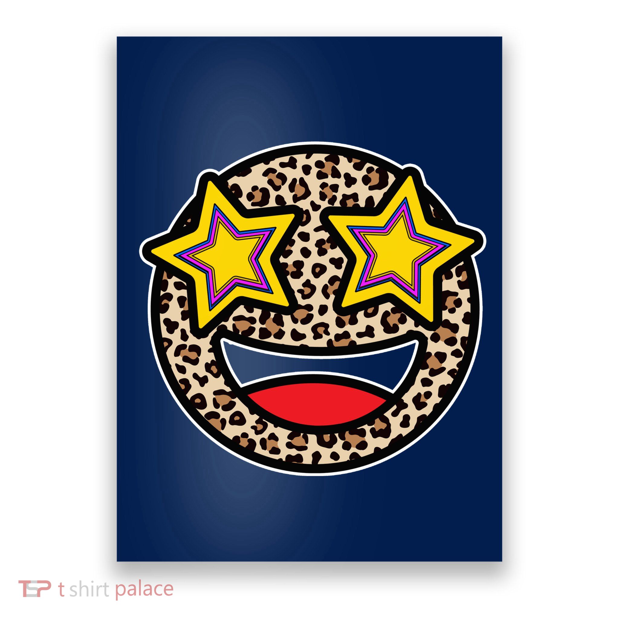Leopard Star Smiley Face Cute Poster