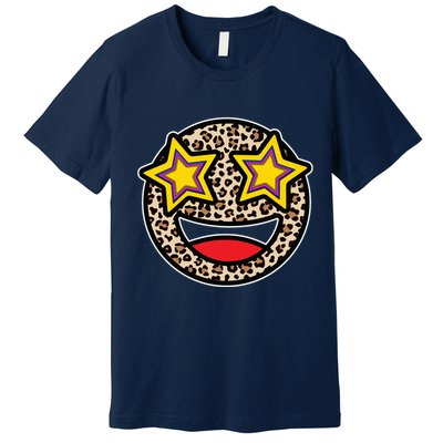 Leopard Star Smiley Face Cute Premium T-Shirt