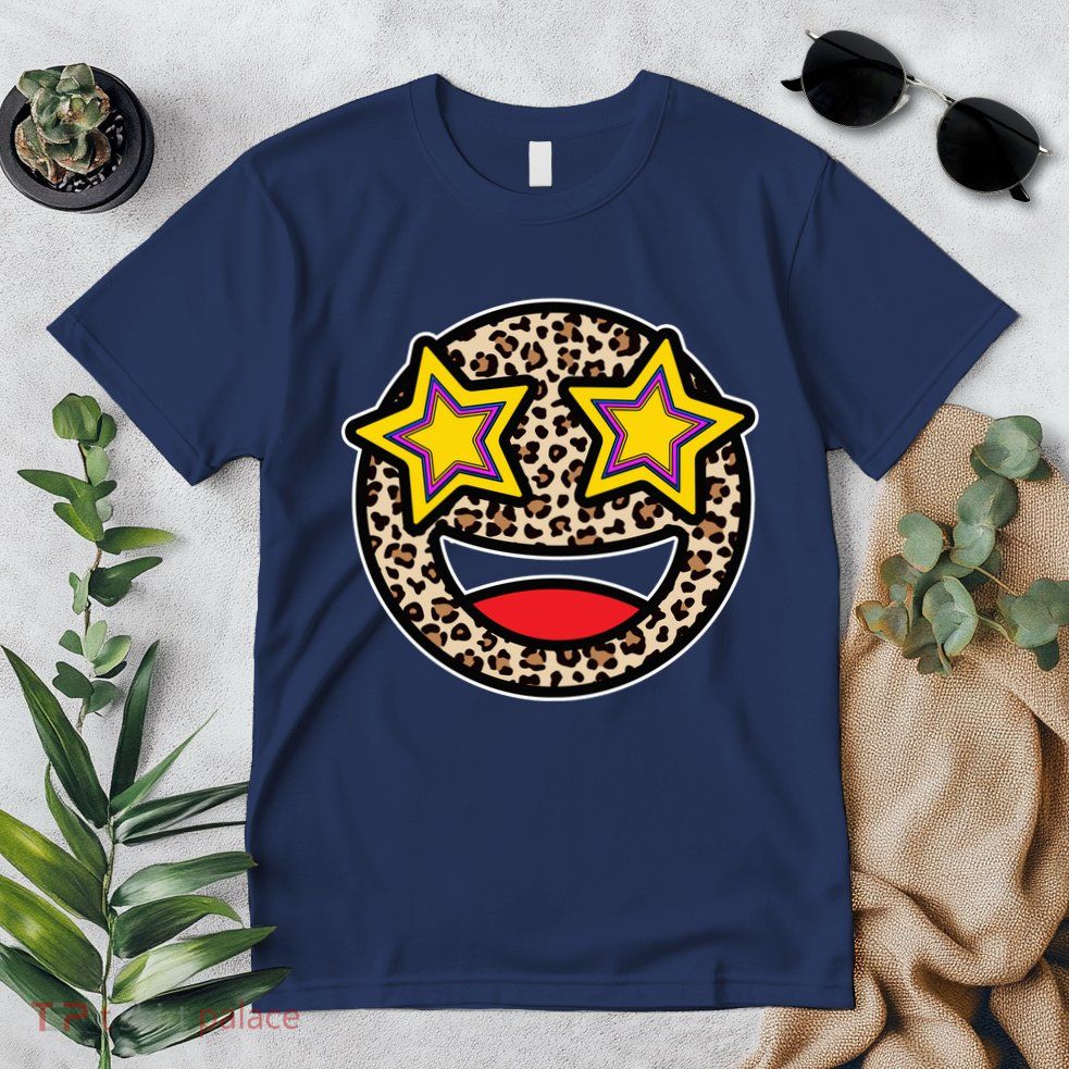 Leopard Star Smiley Face Cute Premium T-Shirt