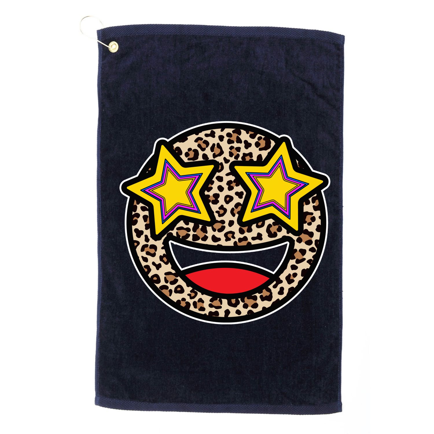 Leopard Star Smiley Face Cute Golf Towel