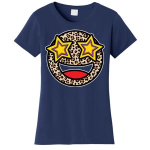 Leopard Star Smiley Face Cute Women's T-Shirt