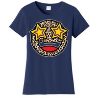 Leopard Star Smiley Face Cute Women's T-Shirt